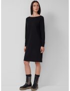 sOliver Rochie dreapta tricotata fin cu decolteu barcuta - Negru