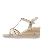 sOliver Sandale wedge - Auriu/Alb murdar