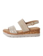 sOliver Sandale wedge cu catarama - Auriu/Maro deschis
