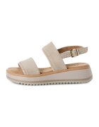 sOliver Sandale wedge din piele - Maro nisip