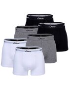 sOliver Set de boxeri cu banda logo in talie 20449 - 6 perechi - Alb/Negru/Gri