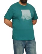 sOliver Tricou barbati big sizes la baza gatului din bumbac - cu imprimeu Grafic si croiala Regular fit - Big Sizes
