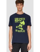 sOliver Tricou barbati Bleumarin inchis cu imprimeu frontal
