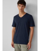 sOliver Tricou barbati cu decolteu in V - Regular fit - din bumbac - 48654 - Bleumarin inchis