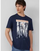 sOliver Tricou barbati cu decolteu la baza gatului - Regular Fit din bumbac - Bleumarin - Albastru inchis