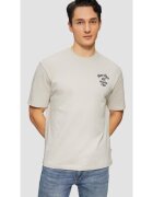 sOliver Tricou barbati cu decolteu la baza gatului - Regular fit - din jerse de bumbac - Crem