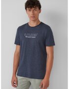 sOliver Tricou cu decolteu la baza gatului si imprimeu logo pe piept - Gri carbune