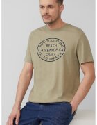 sOliver Tricou cu decolteu la baza gatului si imprimeu text - Albastru ultramarin/Bej inchis