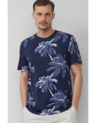 sOliver Tricou cu decolteu la baza gatului si model tropical