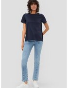 sOliver Tricou cu decolteu la baza gatului - uni - Bleumarin