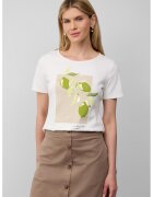 sOliver Tricou cu decolteu rotund si imprimeu frontal - Alb/Verde deschis