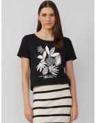 sOliver Tricou cu decolteu rotund si imprimeu grafic - Negru