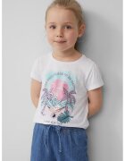 sOliver Tricou cu imprimeu grafic - Roz pastel/Negru stins/Alb murdar