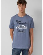 sOliver Tricou de bumbac cu imprimeu grafic - Albastru prafuit