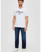 sOliver Tricou de bumbac cu imprimeu logo - Alb