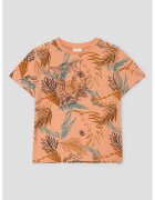 sOliver Tricou de bumbac cu imprimeu tropical - Portocaliu pal