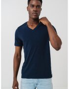 sOliver Tricou din bumbac cu decolteu in V - Bleumarin