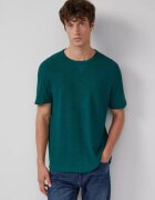 sOliver Tricou din bumbac cu decolteu la baza gatului - Verde inchis