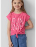 sOliver Tricou din bumbac cu detalii texturate - Roz pastel