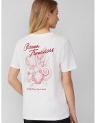sOliver Tricou din bumbac cu imprimeu - Alb/Rosu inchis