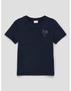 sOliver Tricou lejer de bumbac - Portocaliu/Bleumarin