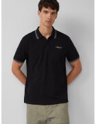 sOliver Tricou polo cu imprimeu logo discret - Negru/Gri cenusiu
