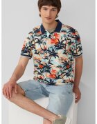 sOliver Tricou polo cu model - Portocaliu/Bleumarin