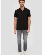 sOliver Tricou polo din bumbac pique - Negru/Gri
