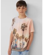 sOliver Tricou regular fit cu imprimeu tropical - Galben pal/Albastru pal/Verde feriga