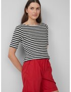 sOliver Tricou slim-fit - Alb/Negru