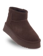 Soprani Couture Ghete dama - platforma - culoare ciocolatie - piele