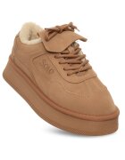 Soprani Couture Pantofi dama - piele naturala/textil - maro