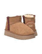 Soprani Couture Pantofi de dama HOTA Seude Triming piele cu rosu - Maro