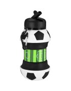 Spokey Bidon pliabil 520 ml - silicon - 18 cm - cu carabina - motiv fotbal