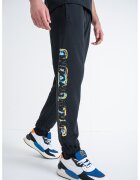 SPRAYGROUND Pantaloni de trening cu imprimeu logo lateral - Negru/Galben/Albastru