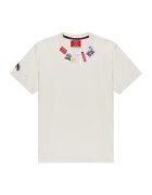 SPRAYGROUND Tricou cu decolteu cu segmente logo - Alb fildes