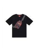 SPRAYGROUND Tricou din bumbac Takeover The Throne - Maro inchis/Negru