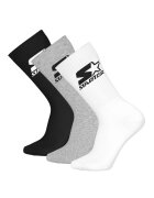 Starter Set de sosete lungi unisex cu logo - 3 perechi - Alb/Negru/Gri