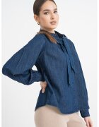 Stefanel Camasa de denim cu funda - Albastru inchis