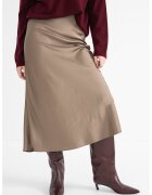 Stefanel Fusta midi de satin - Maro deschis