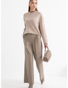Stefanel Pantaloni ampli eleganti cu pliuri inversate - Maro deschis