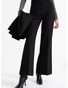 Stefanel Pantaloni evazati cu talie inalta - Negru