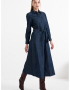 Stefanel Rochie midi de denim - Albastru inchis