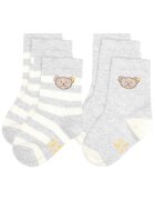 Steiff Set de soosete cu dungi - 4 perechi - Gri