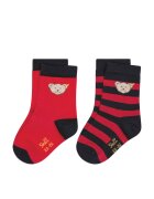 Steiff Set de soosete scurte de bumbac organic - 2 perechi - Rosu