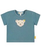 Steiff Tricou cu aplicatie cu ursulet - Albastru prafuit