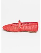 Steve Madden Balerini cu aspect brodat si catarama - Rosu vermillion