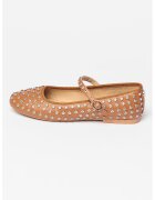 Steve Madden Balerini de piele ecologica cu strasuri Vinetta - Maro scortisoara