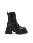Steve Madden Bocanci demi-wedge de piele - Negru