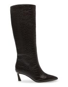 Steve Madden Cizme medii din piele Lavan - Maro inchis